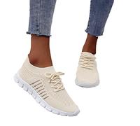 Scarpe da Passeggio Ortopediche da Donna Sneaker Slip-on for Il Tempo Libero Estivo Scarpe da Corsa su Strada in Maglia Traspirante Scarpe da Jogging Leggere E Morbide (Color : Beige, Size : 37 EU)
