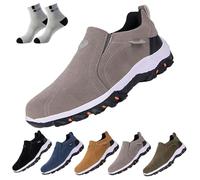 Scarpe da Passeggio Ortopediche da Uomo, Scarpe Ortopediche Comode con Supporto per L'Arco Plantare, Scarpe Slip on Imbottite (46,Grigio)