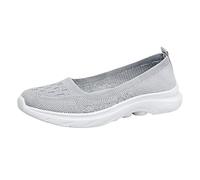 Scarpe da passeggio ortopediche senza lacci, traspiranti, suola morbida, scarpe da passeggio ortopediche, leggere, atletiche, casual, Grigio, 39 EU