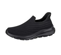 Scarpe da passeggio ortopediche slip-on leggere punta chiusa estate sneaker casual suola morbida traspirante scarpa slip on supporto arco scarpe da ginnastica mesh up scarpe da ginnastica, Nero , 37