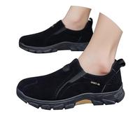 Scarpe da passeggio slip-on da uomo, con tomaia in pelle scamosciata, comode, ortopediche, con supporto per arco plantare, per corsa a mani libere, antiscivolo, alla moda, sneaker basse per fitness e