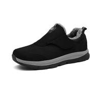 Scarpe da Passeggio Termiche Invernali Slip-on, Extra Larghe, comode, Antiscivolo, Casual, con Solette morbide e Imbottite, da Indossare Tutto Il Giorno (Black, 46)