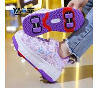 Scarpe da pattinaggio a rotelle per adolescenti, versione aggiornata con maggiore stabilità, scarpe sportive a doppio uso rimovibili, scarpe da pattinaggio da strada cool, pattini a rotelle da esterno