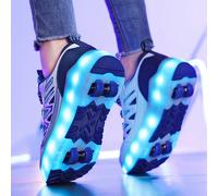 Scarpe da pattinaggio con luci a LED per l'estate, sneaker sportive basse e traspiranti per giovani, studenti, adulti, coppie, alla moda, per attività all'aperto, design rimovibile per un utilizzo 2-i