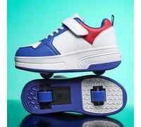 Scarpe da pattini a rotelle retrattili per bambini, scarpe da skateboard 2 in 1 alla moda con stabilità migliorata, adatte per l'uso quotidiano dei bambini, scarpe sportive casual con ruote EUR34,EUR3