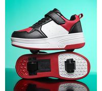 Scarpe da pattini a rotelle retrattili per bambini, scarpe da skateboard casual alla moda 2-in-1 con stabilità migliorata, adatte per l'uso quotidiano dei bambini, scarpe sportive con ruote EUR34,EUR3