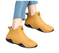 Scarpe da pioggia da donna, comode, antiscivolo, in gomma, impermeabili, a mezza altezza, con suola antiscivolo, traspiranti, stile vintage, per il tempo libero