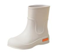 Scarpe da pioggia da donna, comode, in gomma, da donna, a mezza altezza, antiscivolo, impermeabili, tinta unita, da giardino, resistenti all'usura, per attività all'aria aperta, traspiranti, bianco