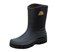 Scarpe da pioggia da uomo che indossano scarpe fuori dalla metropolitana in stile europeo, scarpe in gomma antiscivolo per cucina, scarpe da pesca da esterno Jack scarpe da uomo, Nero , 42 EU