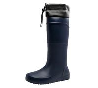 Scarpe da pioggia da uomo foderate, stivali di gomma da uomo alti impermeabili in gomma con coulisse regolabile, stivali da pioggia caldi invernali da giardino, comodi stivali da esterno, Blu, 45 EU