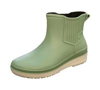 Scarpe da Pioggia Donna Impermeabili Antiscivolo Moda Coreana Stivaletti Acqua Comodi Tinta Unita Casual Outdoor (Green, 38)