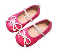 Scarpe da principessa da ragazza, 30 pezzi, piatte per la scuola, per matrimonio, per feste, con bowknot Flats, scarpe in pelle, eleganti Mary Jane, Colore: rosso, 36 EU
