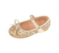Scarpe da principessa, da ragazza, con brillantini, da sera, con paillettes, per bambini, Mary Jane, scarpe basse, scarpe da festa, scarpe piatte in similpelle, per cosplay, gold, 34 EU