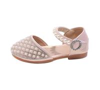 Scarpe da principessa da ragazza, con cinghia, per comunione, da sera, estive, traspiranti, per matrimoni, suola antiscivolo, Colore: rosa., 25 EU
