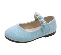 Scarpe Da Principessa Leggere E Comode Con Gancio Scarpe Ragazze Cerimonia Scarpe Piatte Per Bambina Scarpe Eleganti Per Ragazze Scarpe Eleganti Bambina Per Cerimonia Festa (Blue, 23 Toddler)