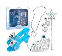 Scarpe da principessa per costume - Set di scarpe da principessa, accessori da principessa tra cui corona, orecchini, collana, giocattolo di ruolo fantasioso, design sicuro e durevole