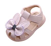 Scarpe da principessa per ragazze, taglia 3, sandali in pelle con farfalla, punta chiusa, suola morbida, sandali estivi senza lacci, sandali Mary Jane, scarpe da cerimonia nuziale, sandali antiscivolo