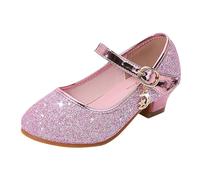 Scarpe da principessa Performance in PU con paillettes scintillanti per occasioni festive, lezioni di balletto, comode scarpe da ballo per bambini, Colore: rosa., 34 EU