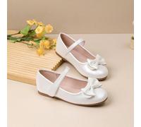 Scarpe da principessa piatte con fiocco argento per ragazze, scarpe casual slip-on adatte per bambini più grandi, ideali per la scuola, le esibizioni e la danza, per la primavera/estate EUR34,EUR35,EU