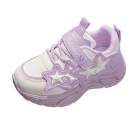 Scarpe da ragazza alla moda per bambini con suola morbida, sneaker alla moda per ragazze piatte antiscivolo, scarpe casual alla moda con chiusura in per la vita quotidiana per giocare, Lilla, 31 EU