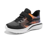 Scarpe da ragazza per i più piccoli, comode, leggere, alla moda, traspiranti, semplici, casual, con suola morbida, scarpe da ginnastica in rete, per sport all'aria aperta, Nero , 33 EU