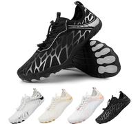 Scarpe da Scoglio Donna Scarpe Barefoot Uomo Scarpe da Surf Scarpe da Spiaggia Asciugatura Rapida Yoga Sport Antiscivolo Outdoor al Chiuso Unisex Nero Argento 42