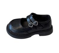 Scarpe da scuola casual Mary Jane Chunky Platform School Uniform Flower Girl Ballet Wedding Dress Shoes Kids Fashion Mocassini, Nero , 2.5 UK 3X-Narrow