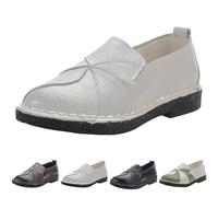 Scarpe da scuola in pelle da donna, comode, mocassini morbidi senza lacci, da lavoro, ufficio, scarpe eleganti da lavoro, leggere, scarpe da passeggio con tacco basso, scarpe da barca, mocassini