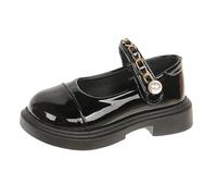 Scarpe da scuola per bambine e ragazze, in pelle verniciata, mocassini casual, Nero , 33 EU
