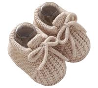 Scarpe da sneaker, scarpe da sneaker, scarpe primi passi per neonati e ragazze, suola morbida, stivali a maglia con fiocco, per l'inverno, per interni ed esterni, adatti per 0-12 mesi, cachi, 18 EU