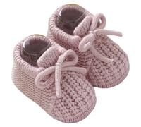 Scarpe da sneaker, scarpe da sneaker, scarpe primi passi per neonati e ragazze, suola morbida, stivali a maglia con fiocco, per l'inverno, per interni ed esterni, adatti per 0-12 mesi, Colore: rosa