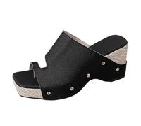 Scarpe da spiaggia da donna, scarpe comode da donna, sandali con zeppa estiva, alla moda, traspiranti tra dita comode e casual per la spiaggia