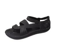 Scarpe da Spiaggia E Viaggio in Stile Casual, Sandali da Uomo Estivi Resistenti in Eva Intrecciato E Traspirante con Correttore per Alluce Valgo, Infradito Moda Antiscivolo Correttore(Black,37 EU)