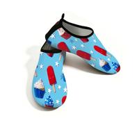 Scarpe da spiaggia per donne e uomini, ad asciugatura rapida, traspiranti, da nuoto, antiscivolo, a piedi nudi, per surf in piscina, feste del quarto luglio, cupcake, rosso, blu, bianco., 40/40.5 EU