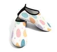 Scarpe da spiaggia per donne e uomini, ad asciugatura rapida, traspiranti, per nuotare, antiscivolo, a piedi nudi, per surf in piscina, uova di Pasqua colorate, Beige, 41/42 EU