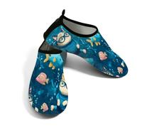 Scarpe da spiaggia per donne e uomini, ad asciugatura rapida, traspiranti, per nuotare, antiscivolo, a piedi nudi, per surf in piscina, oceano, subacqueo, pesci subacquei, gatti, Blu, 40/40.5 EU