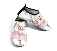 Scarpe da spiaggia per donne e uomini, ad asciugatura rapida, traspiranti, per nuotare, antiscivolo, a piedi nudi, per surf in piscina, grazioso coniglietto rosa, Rosa/Bianco, 38.5/39.5 EU