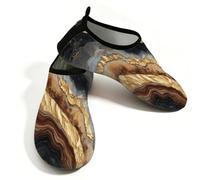 Scarpe da spiaggia per donne e uomini, ad asciugatura rapida, traspiranti, per nuotare, antiscivolo, a piedi nudi, per surf in piscina, astratto moderno marmo che scorre, Marrone dorato., 37/38 EU