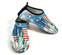 Scarpe da spiaggia per donne e uomini, ad asciugatura rapida, traspiranti, per nuotare e nuotare, antiscivolo per surf in piscina, statua della libertà americana 250, rosso, blu, bianco., 37/38 EU