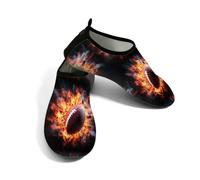 Scarpe da spiaggia per donne e uomini, ad asciugatura rapida, traspiranti, per nuoto, acqua antiscivolo, scarpe a piedi nudi, per piscina, surf, rugby, sport, fuoco, Giallo Nero Marrone, 42.5/43 EU