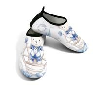 Scarpe da spiaggia per donne e uomini, ad asciugatura rapida, traspiranti, per nuoto, antiscivolo, a piedi nudi, per surf in piscina, nautico, orso, marinaio, faro, conchiglie, Blu, 37/38 EU