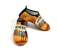 Scarpe da spiaggia per donne e uomini, ad asciugatura rapida, traspiranti, per nuoto, antiscivolo, a piedi nudi, per surf in piscina, america-250th Independence Day Alce, Arancione, 40/40.5 EU