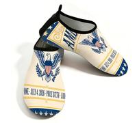 Scarpe da spiaggia per donne e uomini, ad asciugatura rapida, traspiranti, per nuoto, antiscivolo, a piedi nudi, per surf in piscina, American Independence Day Stars 250th, giallo e beige., 38.5/39.5