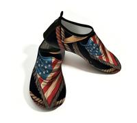 Scarpe da spiaggia per donne e uomini, ad asciugatura rapida, traspiranti, per nuoto, scarpe antiscivolo a piedi nudi, per surf in piscina, cappello da cowboy occidentale su nero, Nero , 42.5/43 EU