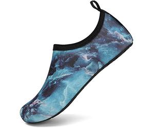 Scarpe da Spiaggia per Uomo Donna Antiscivolo Scarpette da Immersione Traspirante Leggere Scarpe a Piedi Nudi Yoga Mare Bagno Scoglio, Water Grigio 44/45