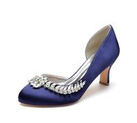 Scarpe da Sposa da Donna Scarpe da Sposa con Tacco A Spilla con Tacco A Spillo da Sera in Raso Scarpe da Sposa A Punta Tonda,Marina Militare,39 EU