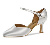 Scarpe da Sposa Diamond da Donna 051-085-092-Y - Raso Bianco - Regolare - 6,5 cm Flare - Taglia: UK 2
