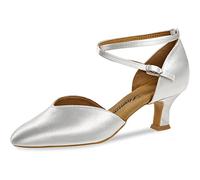 Scarpe da Sposa Diamond da Donna 105-068-092-Y - Raso Bianco - Regolare - 5 cm Latino - Taglia: UK 3