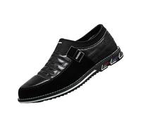 Scarpe da sposa formali, da uomo, scarpe da lavoro, leggere, con fondo piatto, antiscivolo, scarpe sportive all'aperto, traspiranti, alla moda, tinta unita, per lavoro, ufficio, feste, Nero , 43.5 EU