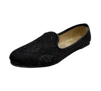 Scarpe da sposa indiane Mojari da uomo, senza lacci, stile etnico, Khussa e mocassini culturali (nero, sistema di taglie UK per adulti, uomini, numerico, M, 12)